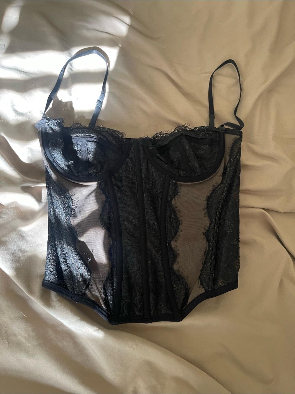 Urban Outfitters Black Corset Black Lace Sheer - Women Intimates
